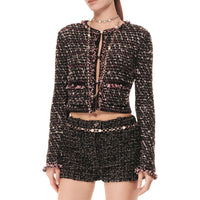 CHANEL SS24 Cropped Coats Women's Black Pink