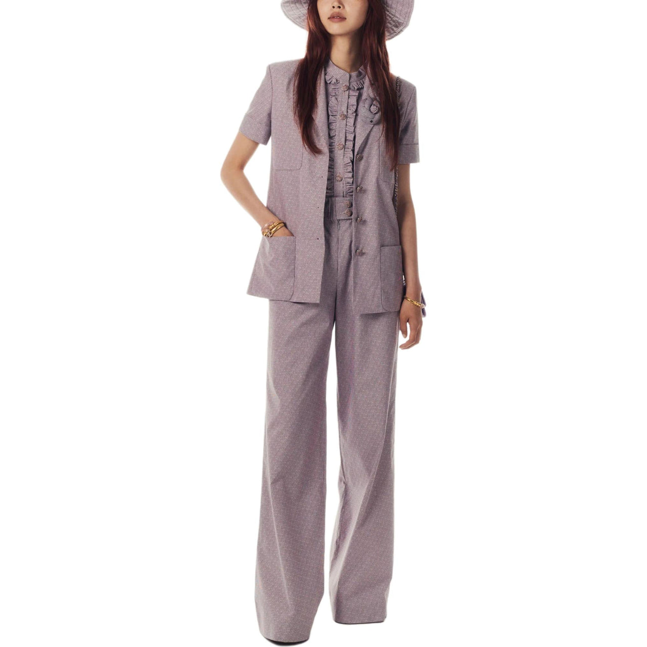 CHANEL 24 New Spring And Summer Arrivals Casual Pants Women's Light Pink