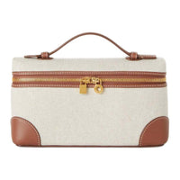 Loro Piana ExtraPocket Cotton Shoulder Bag, Crossbody Bag, Handbag Regular Women's Natural & Caramel & Sun Gold