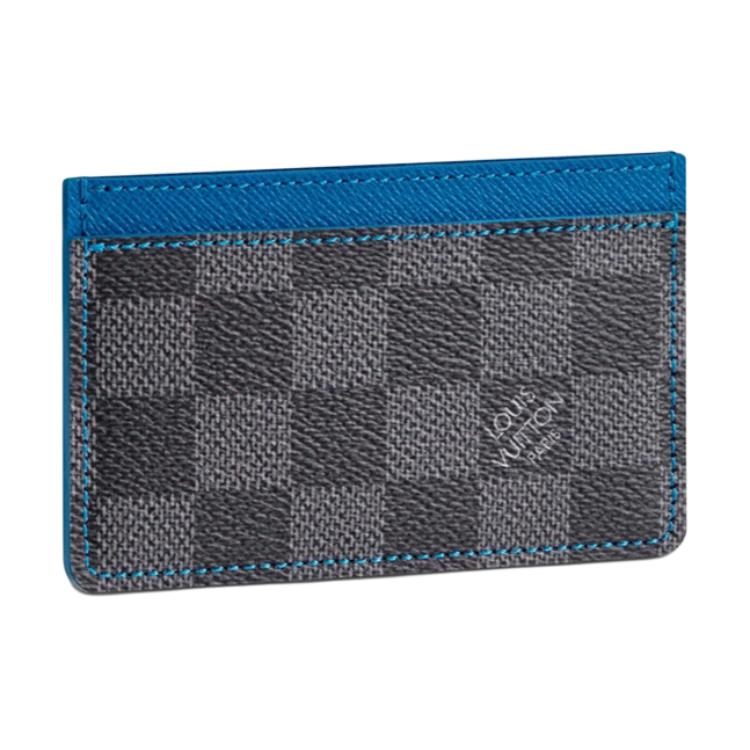 LOUIS VUITTON Card Holder Damier Graphite Grey/Blue