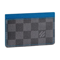 LOUIS VUITTON Card Holder Damier Graphite Grey/Blue