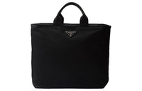 PRADA Recycled Nylon With Patchwork Leather Tote Bag Shopping Bag Handbag Men's Black