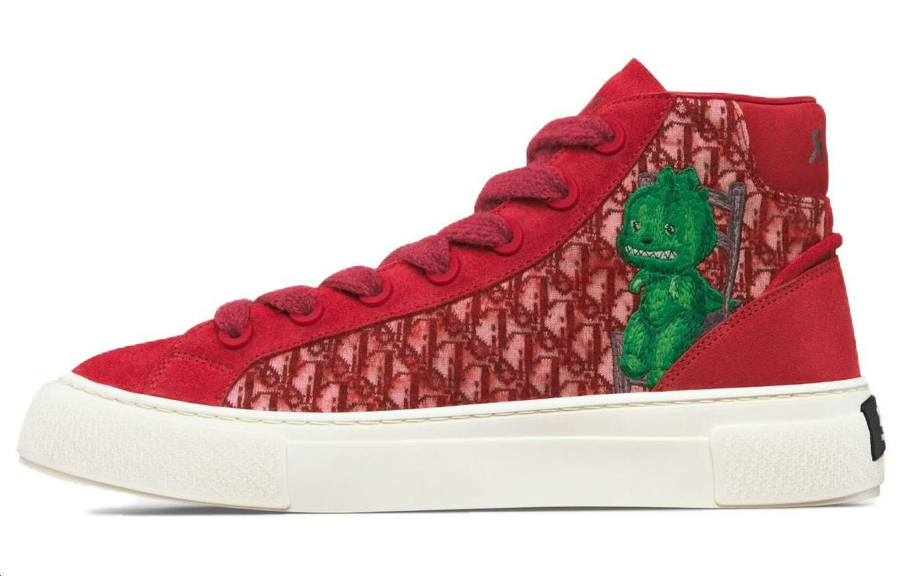 DIOR B33 High-Top Skateboard Shoes Men's Red
