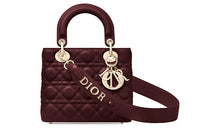 DIOR Lady Dior Sheepskin Dior Bag One Shoulder Handbag Crossbody Bag Clutch Small Size Women's Fuchsia