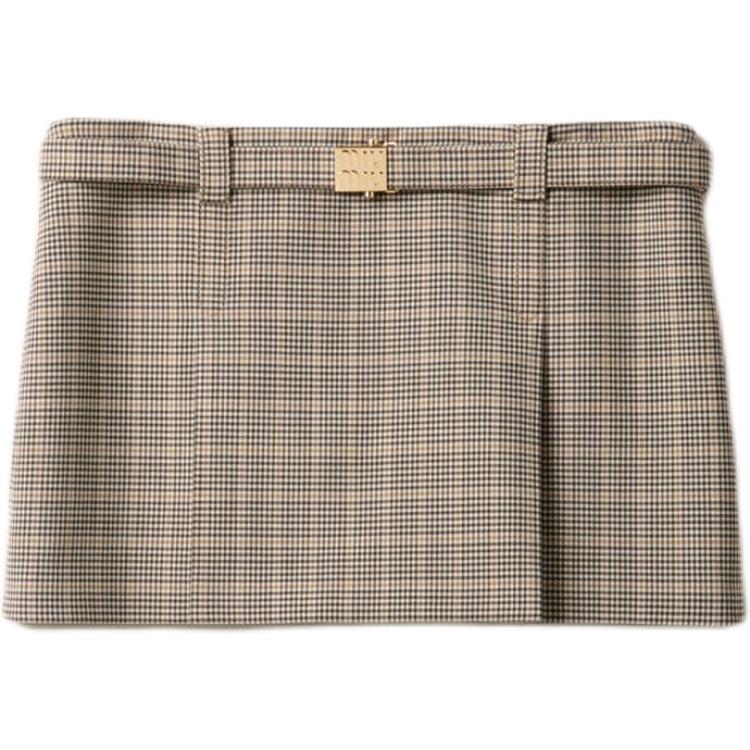 MIU MIU Checked Mini Skirt