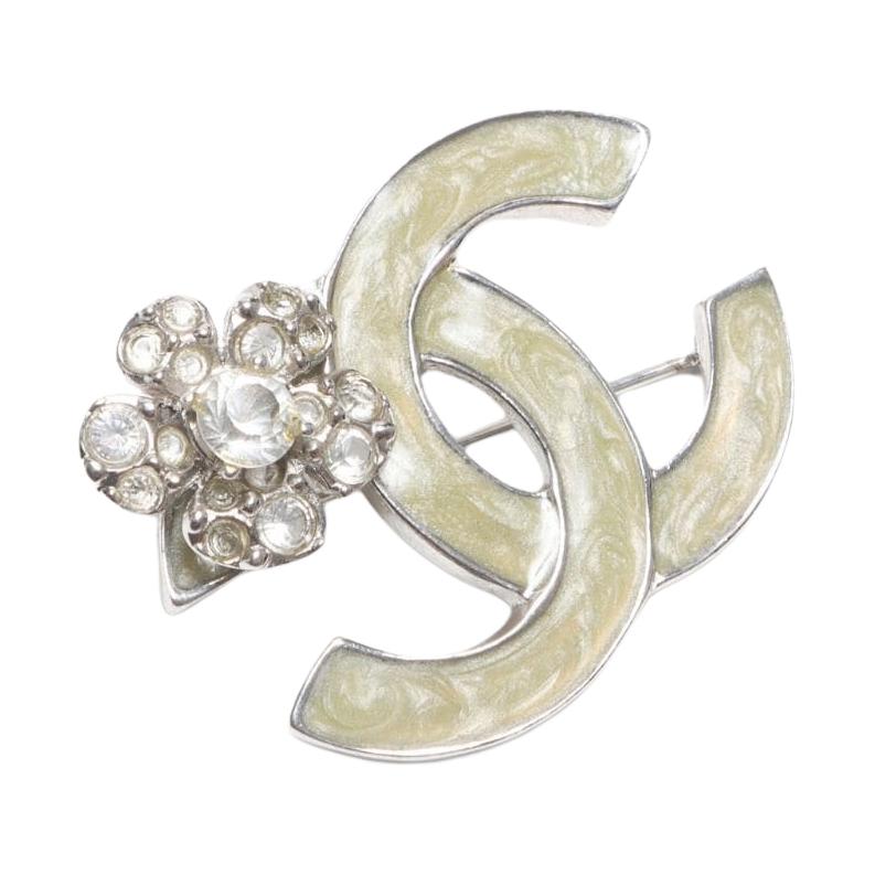 CHANEL 2004 Cc Rhinestone Brooch