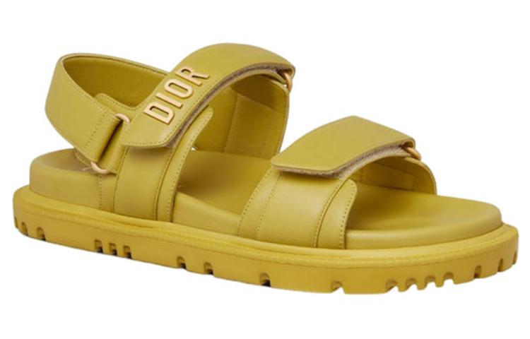 DIOR act Sandal Saffron Yellow Lambskin Women's