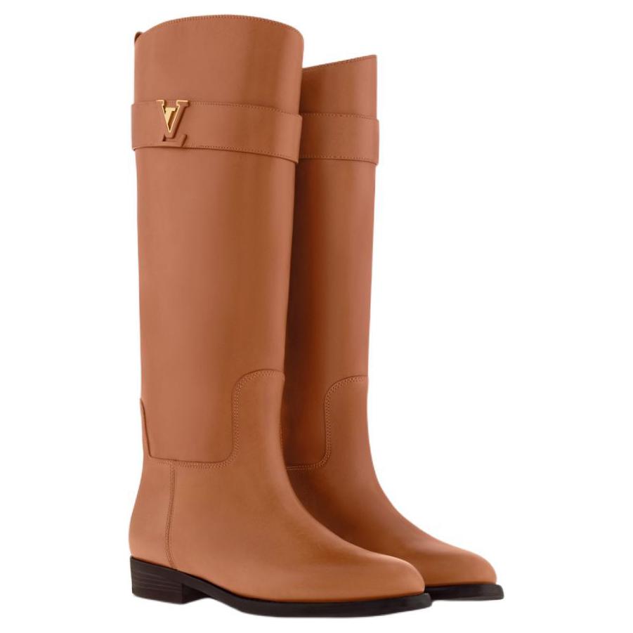 LOUIS VUITTON Amiral Knee-high Boots Women's Brown