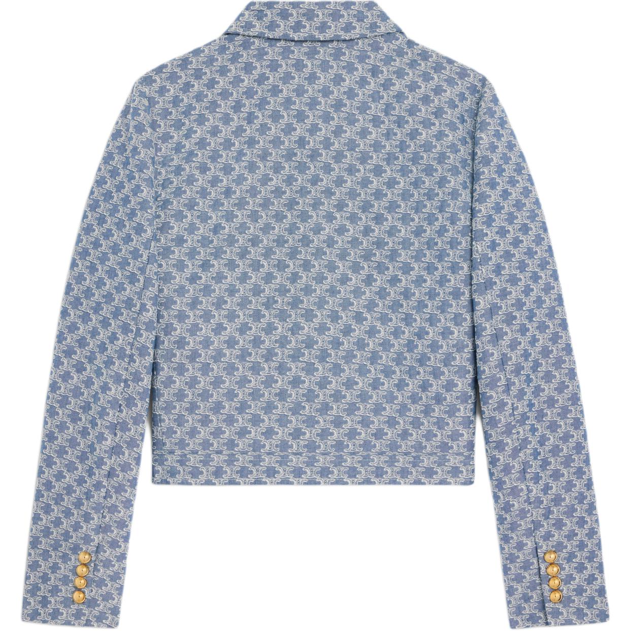 CELINE Trucker Jacket In Monogram Chambray Cotton