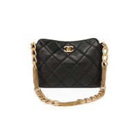 CHANEL Sheepskin Hobo Bag Handbag Shoulder Bag Women's Black