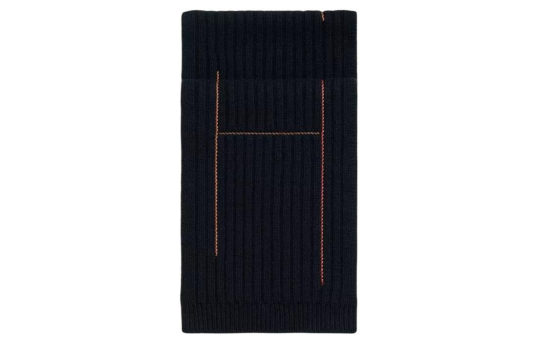 HERMES Knit Scarves Men's Marine Blue