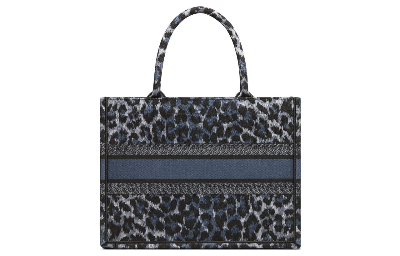 DIOR BookTote Embroidery Handbag Tote Bag Shopping Bag Handbag Medium Size Women's Blue