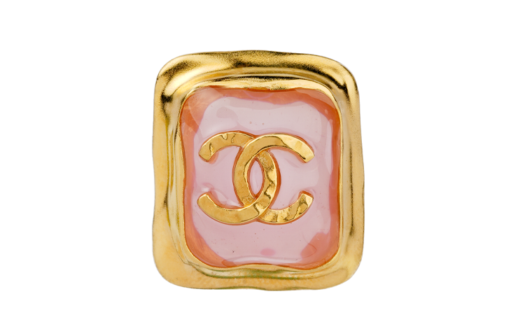 CHANEL Metal Stud Earrings Women's Gold