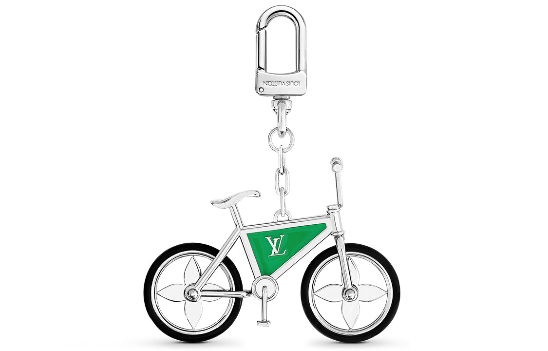 LOUIS VUITTON Metal Enamel Rubber Pendant Unisex Silver