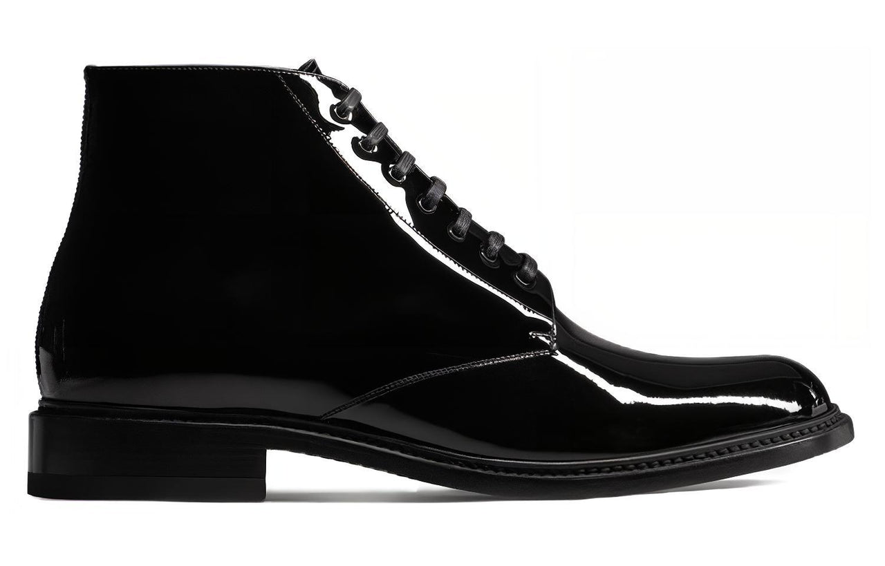 SAINT LAURENT Vaughn Ankle Leather Boots