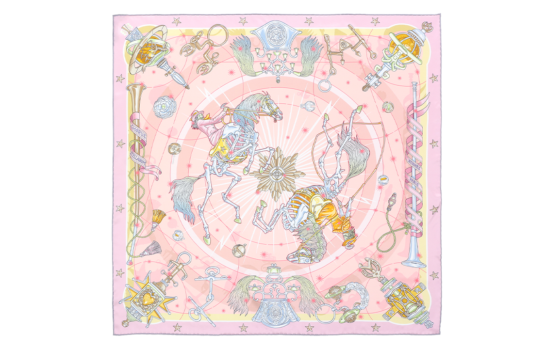 HERMES Silk Scarves Women's Pink