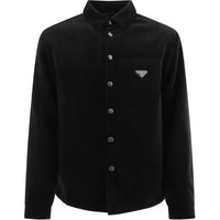 PRADA Long-Sleeved Logo Plaque Shirt