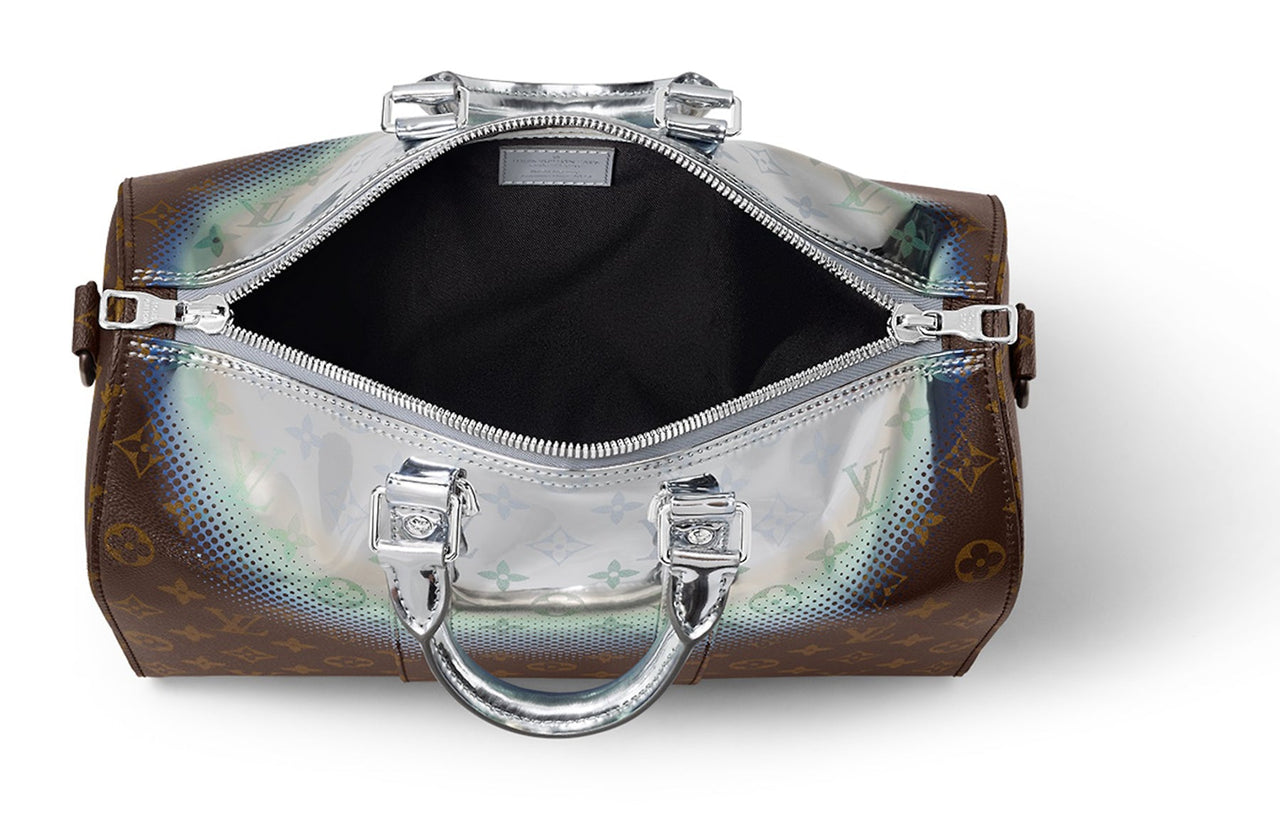 LOUIS VUITTON Keepall Bandouliere 35 Metallic Nebula Coated Canvas