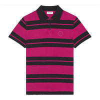 SAINT LAURENT Monogram Striped Polo Shirt