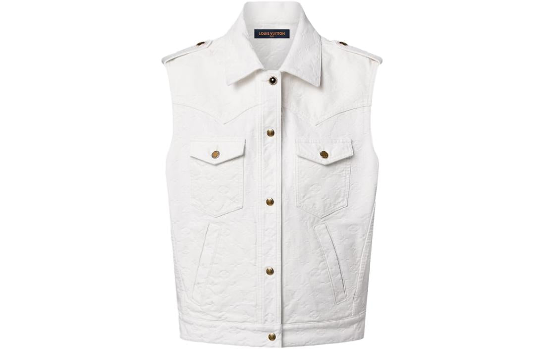 LOUIS VUITTON Monogram Jacquard Sleeveless Denim Jacket