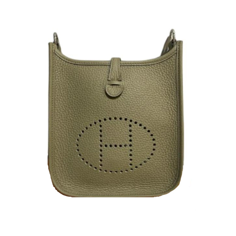HERMES Evelyne Clemence Calfskin Crossbody Bag Women's Marfa Beige