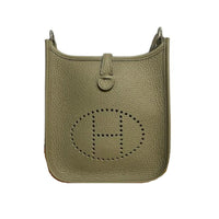 HERMES Evelyne Clemence Calfskin Crossbody Bag Women's Marfa Beige