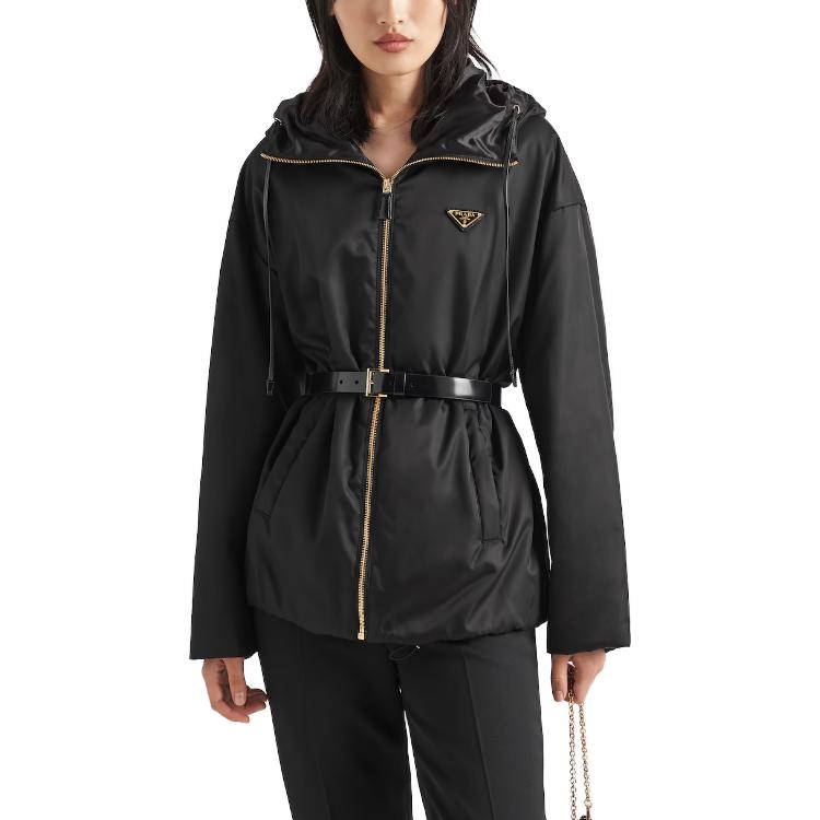 PRADA Re Nylon Belted Hooded Jacket
