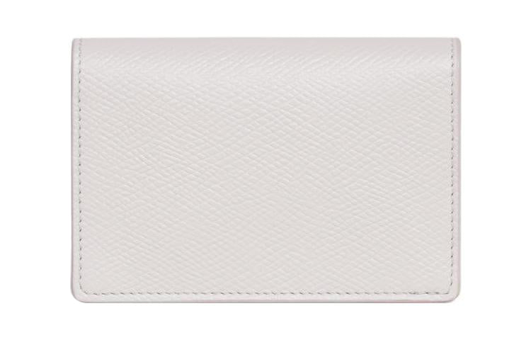 CELINE Grained Calfskin Business Card Holder Card Case Women's White