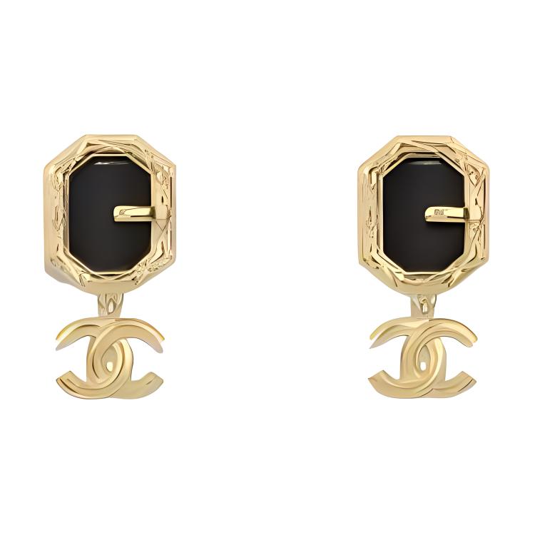 CHANEL Metal Earrings Women's Gold