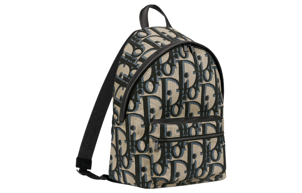DIOR Smooth Cow Leather Detail Backpack Men's Beige & Black