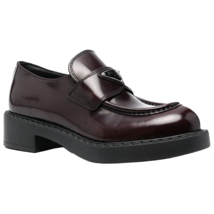 PRADA Chocolate Loafers Women's Brown