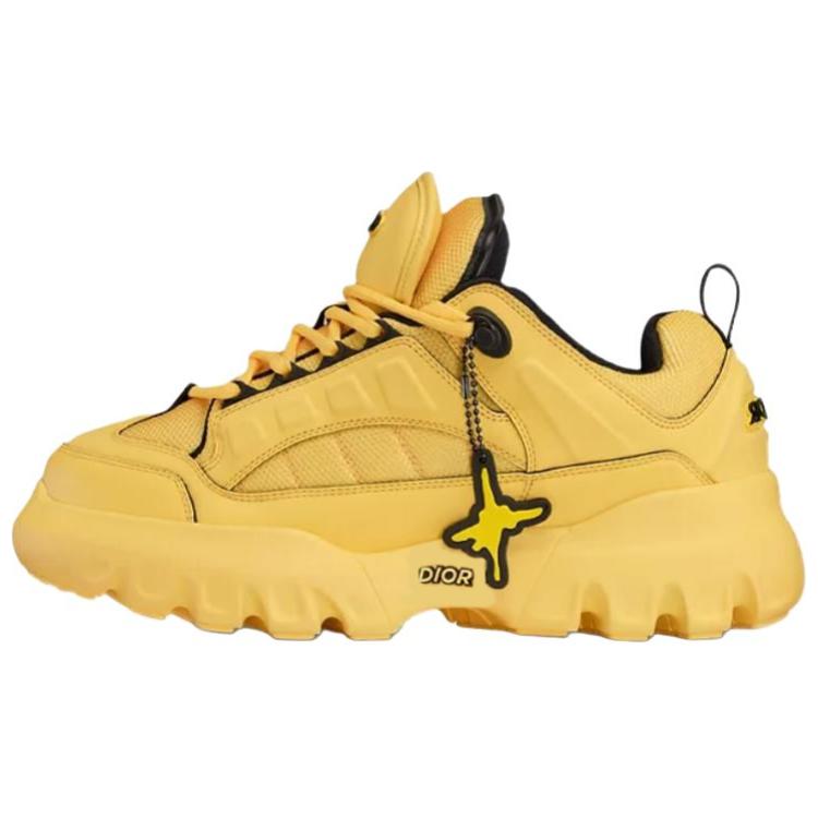 DIOR Snow DIOR AND LEWIS HAMILTON Dior Low Top Casual Shoes Men's Yellow Independent Numbering Limited Edition