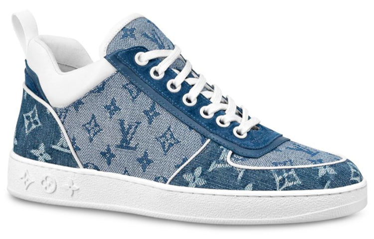 LOUIS VUITTON Lv Boombox Monogram Sneakers Denim Blue Women's