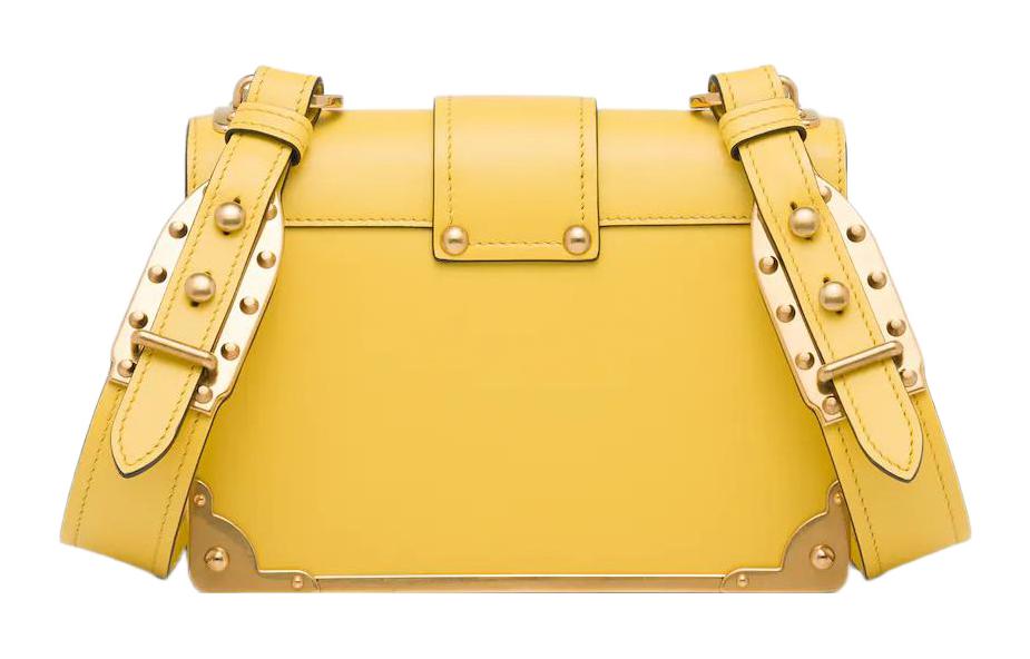 PRADA Cahier Leather Handbag Shoulder Bag Crossbody Bag Regular Women's Sunlight Yellow Color