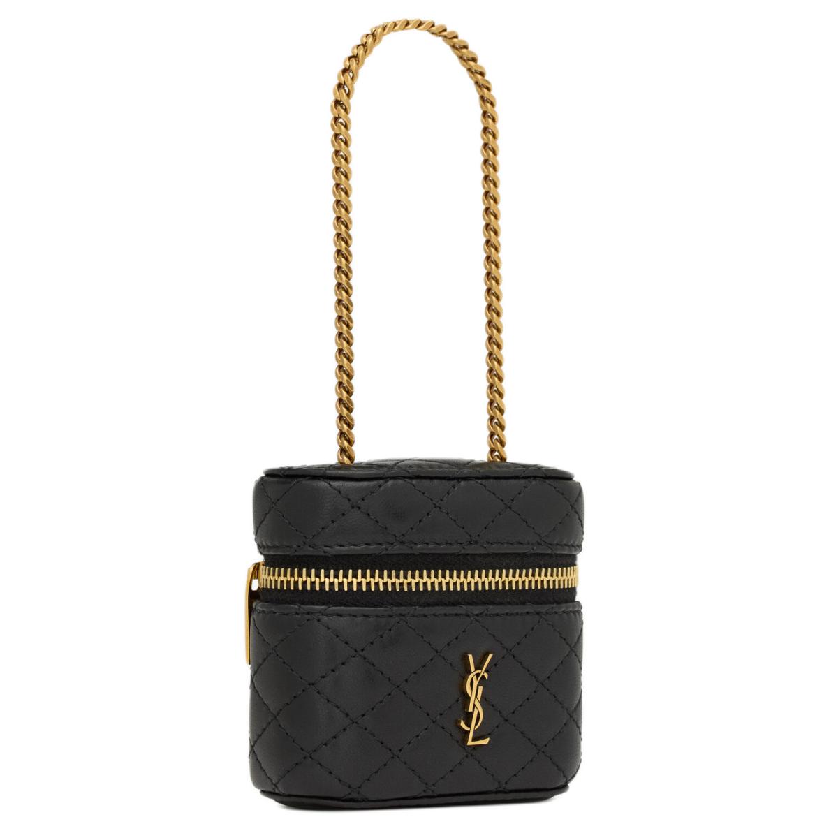 SAINT LAURENT GABY Lambskin Makeup Bag Micro Women's Black