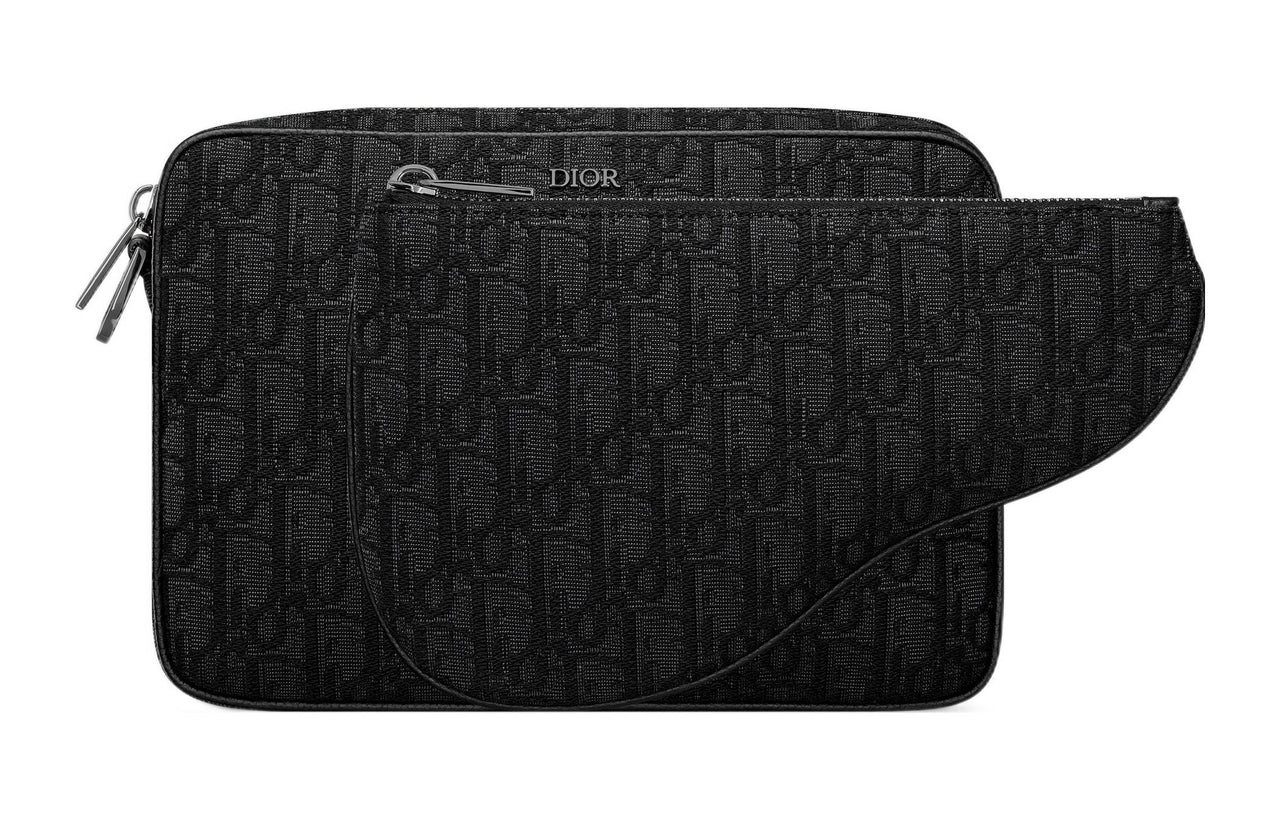 DIOR Oblique Jacquard Fabric Crossbody Bag, Shoulder Bag Men's Black