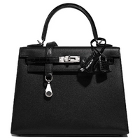 HERMES Kelly Touch Madame Leather With Nile Crocodile Leather Kelly Bag Handbag Women's Black