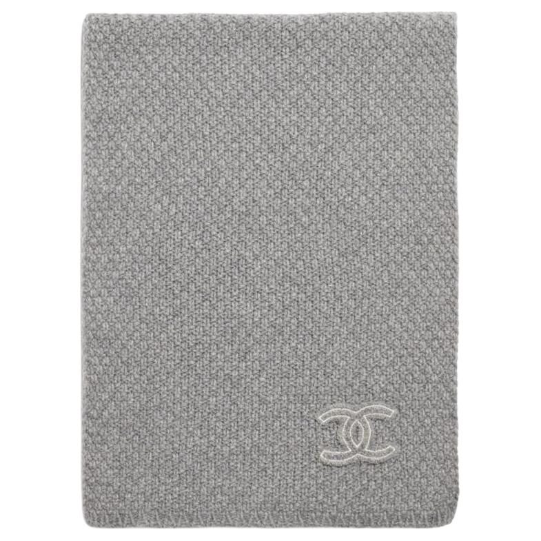 CHANEL Knit Scarves Women's Gray