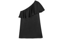 SAINT LAURENT Ruffled One shoulder Dress