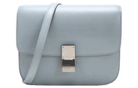 CELINE Classic Bo Polished Cow Leather Tofu Cube Bag Crossbody Bag Shoulder Bag Women's Haze Blue