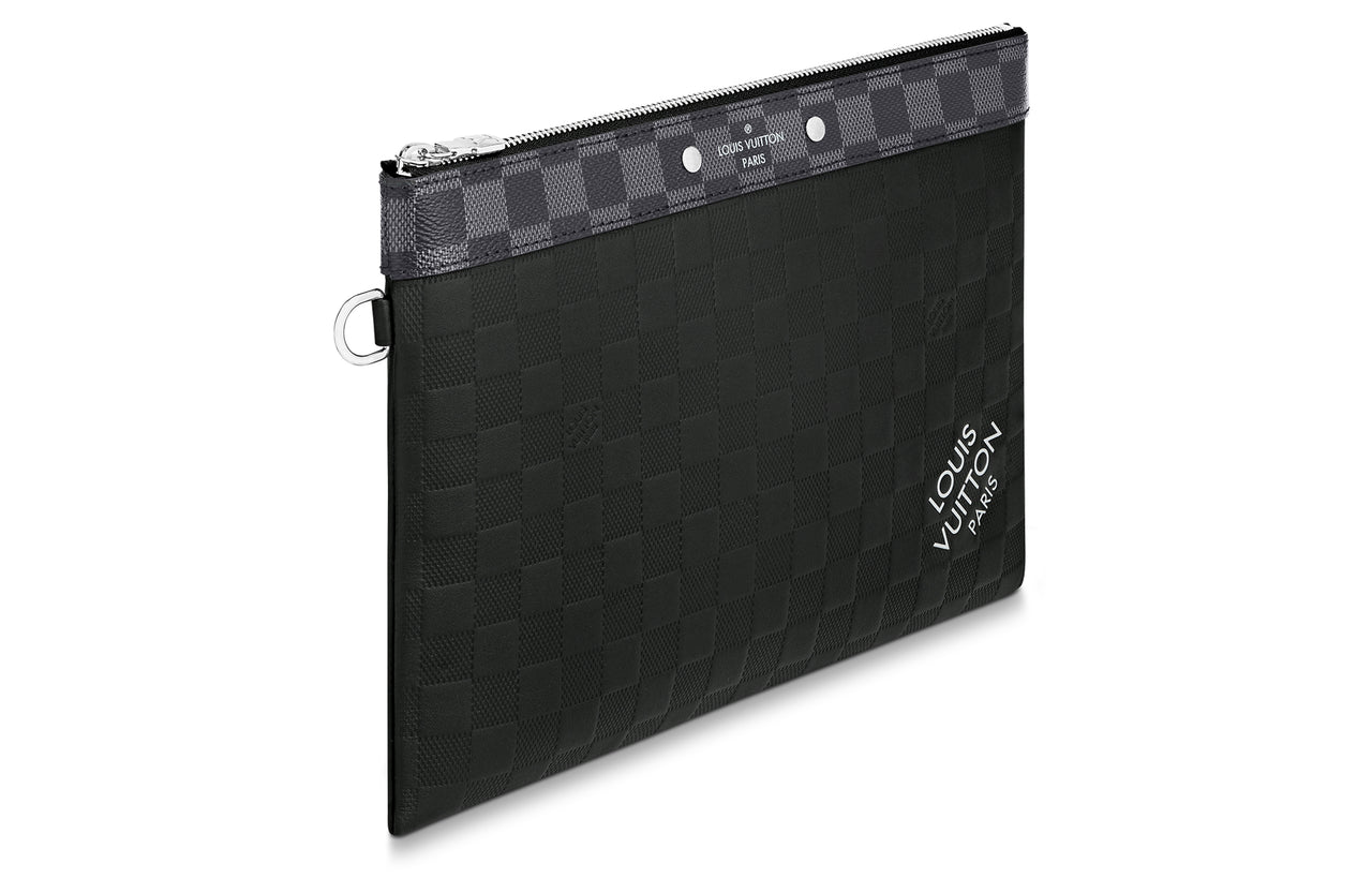 LOUIS VUITTON Pochette To-Go Coated Canvas With Leather Clutch Regular Men's Black