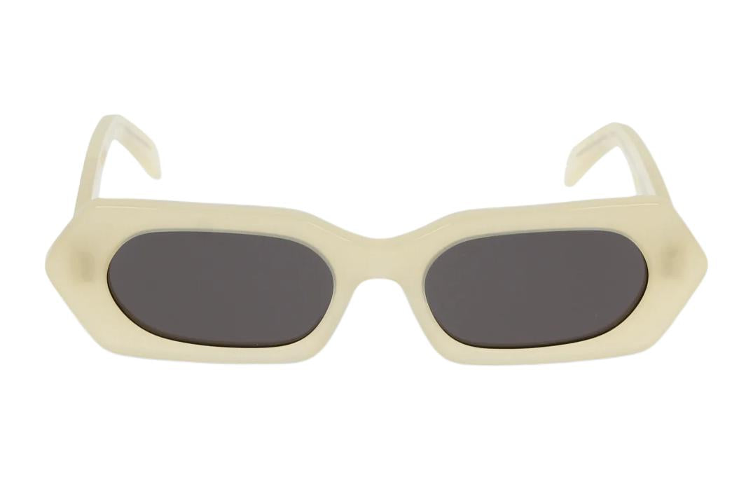 CELINE Acetate Irregular Shape Sunglasses Women's Beige