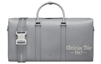 DIOR Lingot Grained Calfskin Travel Bag Gym Bag Portable Crossbody Bag Shoulder Bag Men's Gray