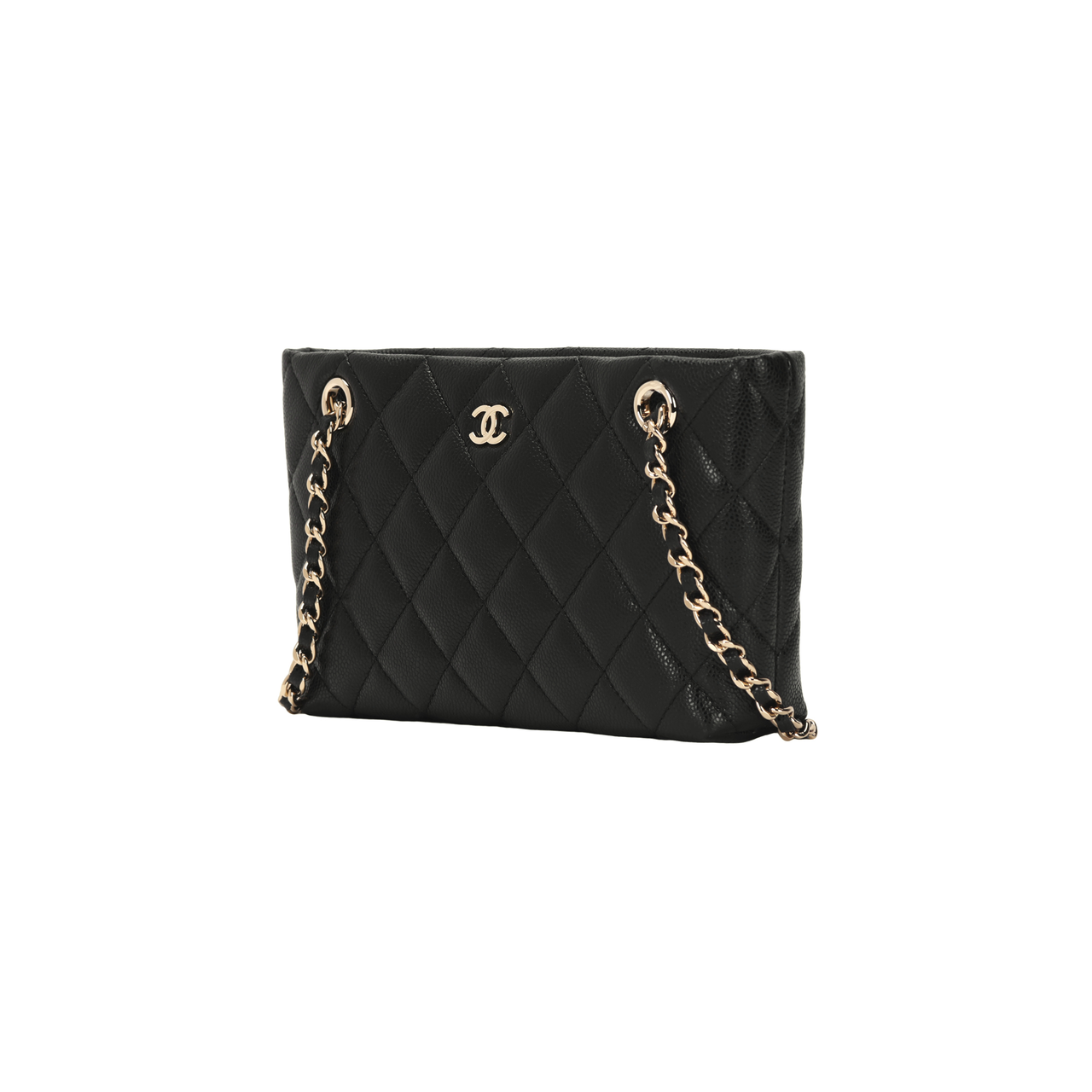 CHANEL Leather Shoulder Bag Women's Black