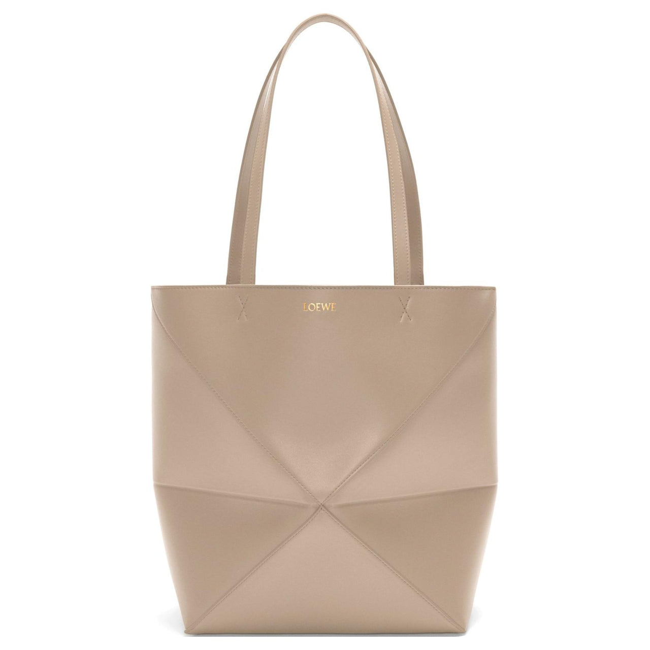 LOEWE Puzzle Fold Calfskin Tote Bag, Shopping Bag, Handbag, Shoulder Bag Medium Size Women's Sand
