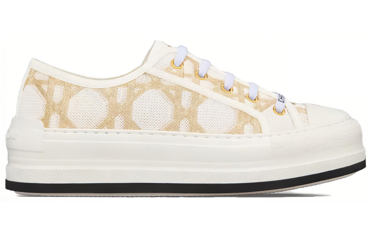 DIOR Walk'n'Dior Low Top Skateboard Shoes Women's White Gold