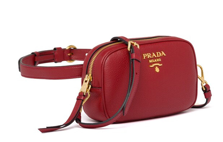 PRADA Calfskin Fanny Pack Women's Red