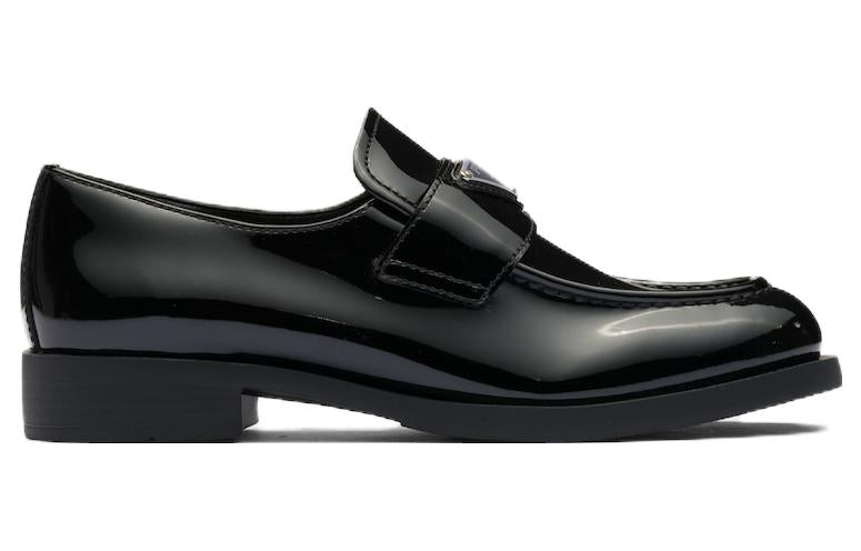 PRADA Triangle-logo Leather Loafers