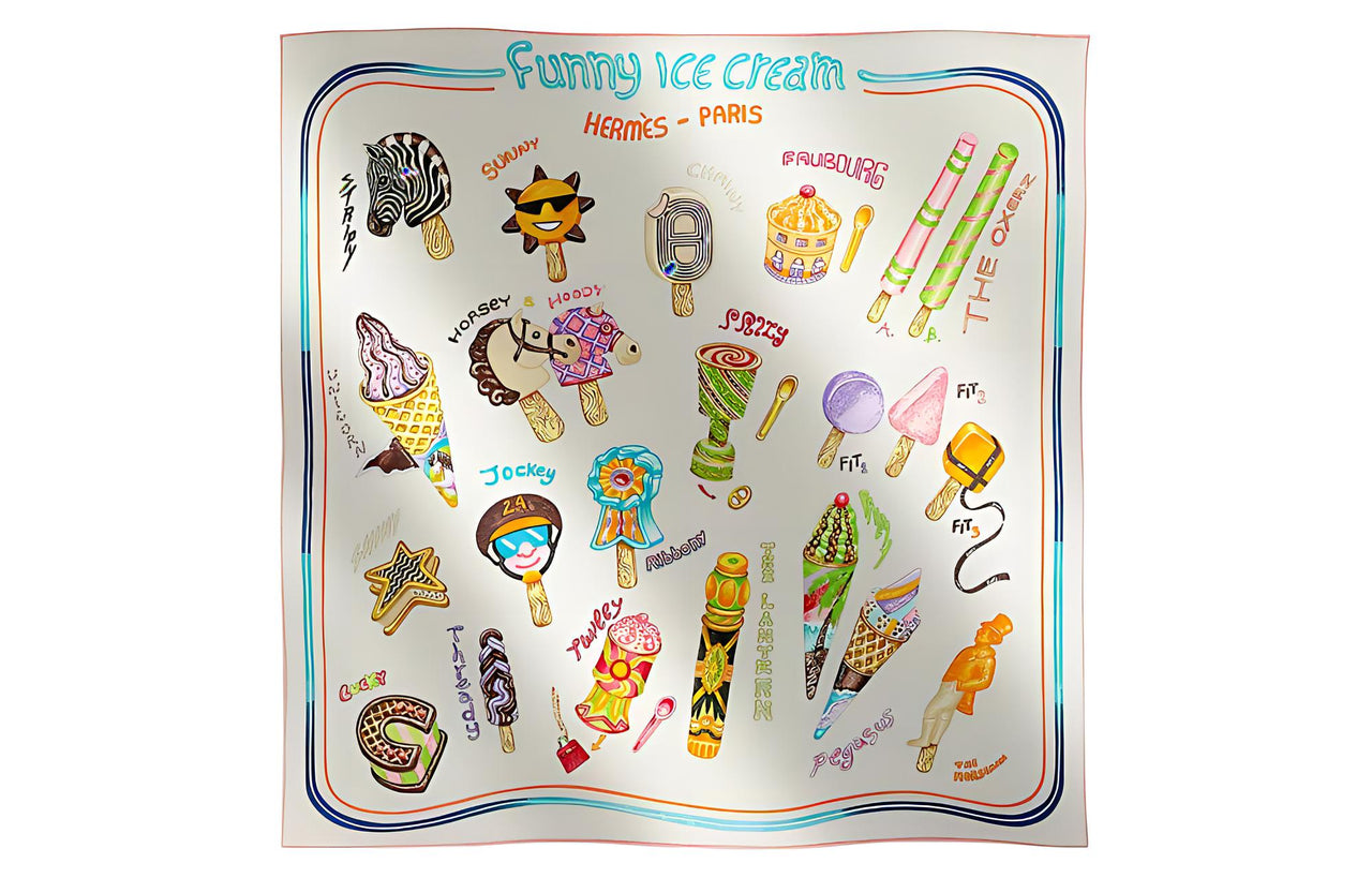 HERMES Silk Scarves Women's White