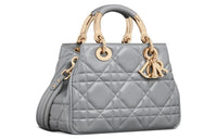 DIOR Calfskin Daisie Bag Shoulder Bag Crossbody Bag Handbag Small Size Women's Powder Blue